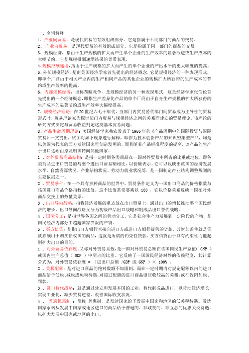 国际贸易名词解释