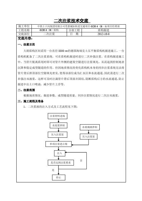 二次注浆技术交底