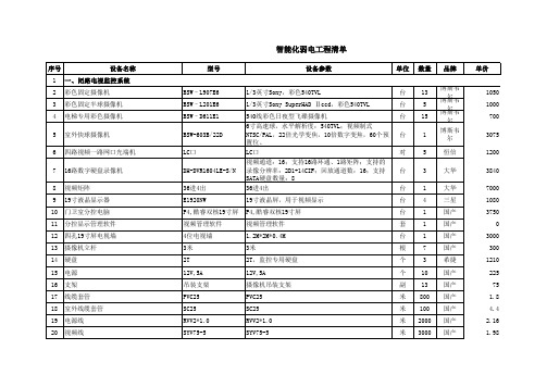 重庆弱电智能化工程成本 报价清单 包含所有系统 