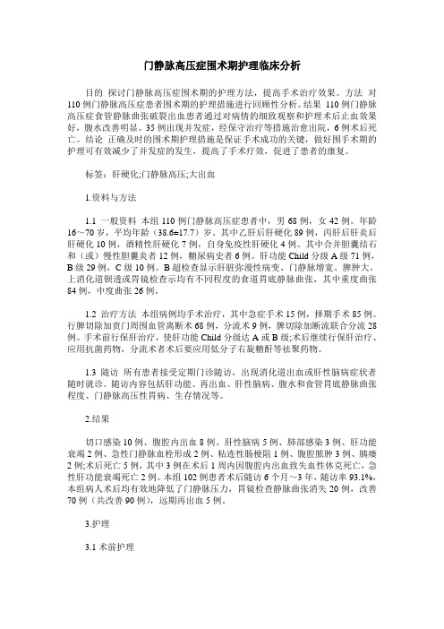 门静脉高压症围术期护理临床分析