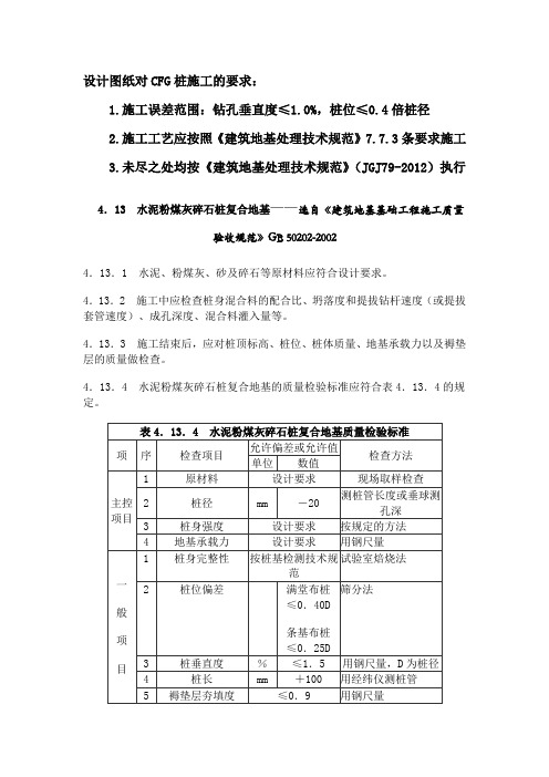 CFG桩施工验收验收标准