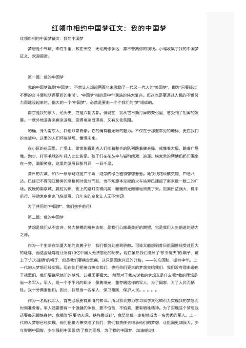 红领巾相约中国梦征文：我的中国梦