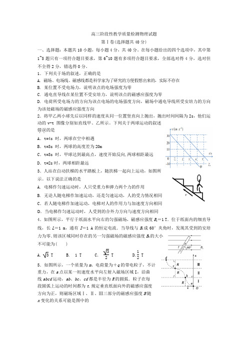 山东省潍坊市临朐县2017届高三上学期阶段性质量检测(12月月考)物理试题Word版含答案