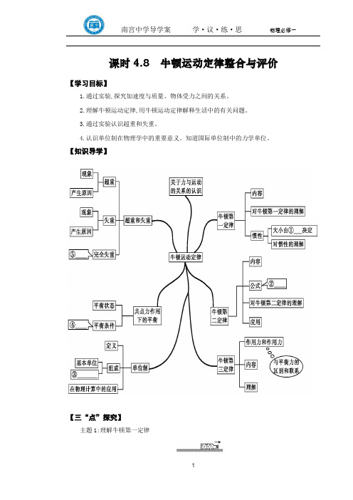 课时4.8牛顿运动定律整合与评价