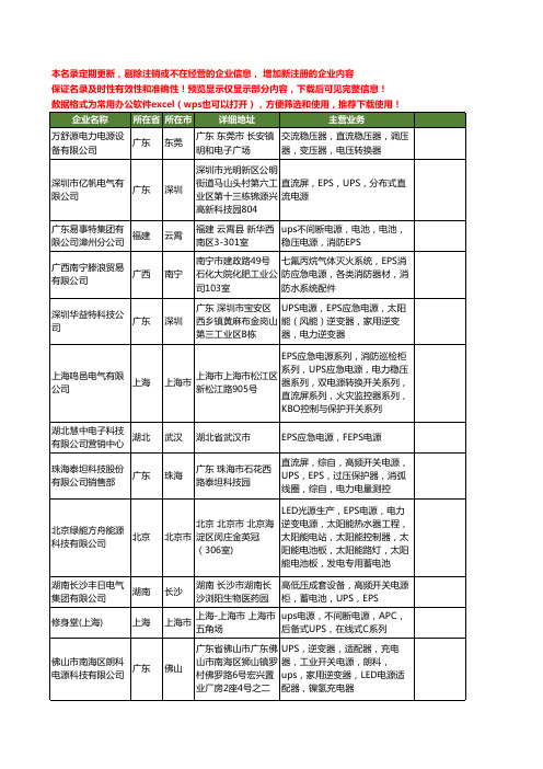 新版全国EPS电源工商企业公司商家名录名单联系方式大全1189家