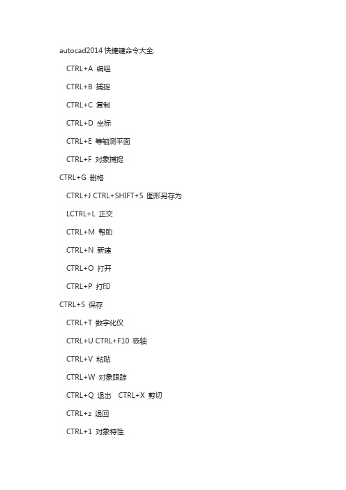 autocad2014快捷键命令大全(精品文档)