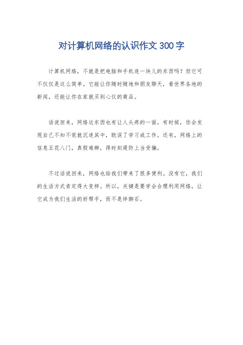 对计算机网络的认识作文300字