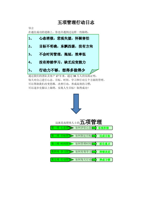 五项管理行动日志