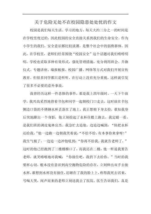 关于危险无处不在校园隐患处处忧的作文