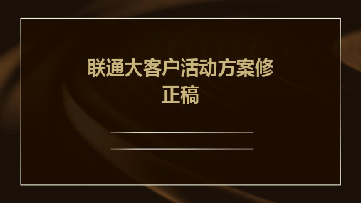 联通大客户活动方案修正稿