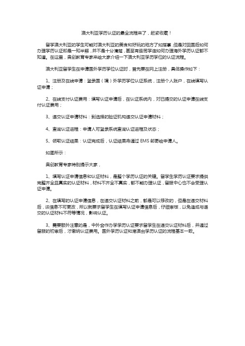 澳大利亚学历认证办理攻略