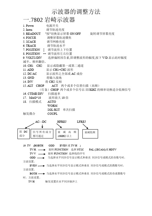 示波器的调整方法