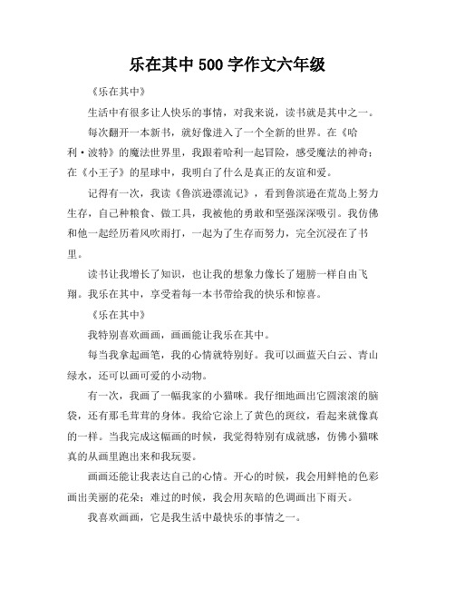 乐在其中500字作文六年级