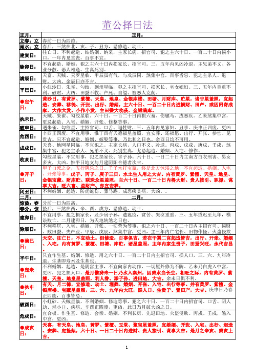 董公择日法 精编版