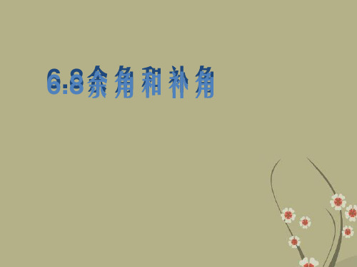 浙江省慈溪市横河初级中学七年级数学上册 余角和补角课件1 浙教版