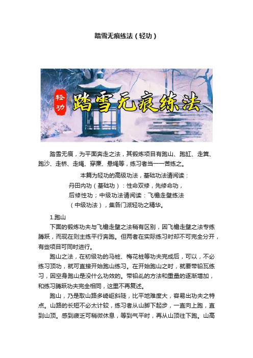 踏雪无痕练法（轻功）