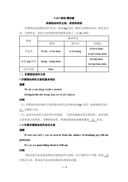 2019外研版高中英语选择性必修三Unit5 语法-精讲破