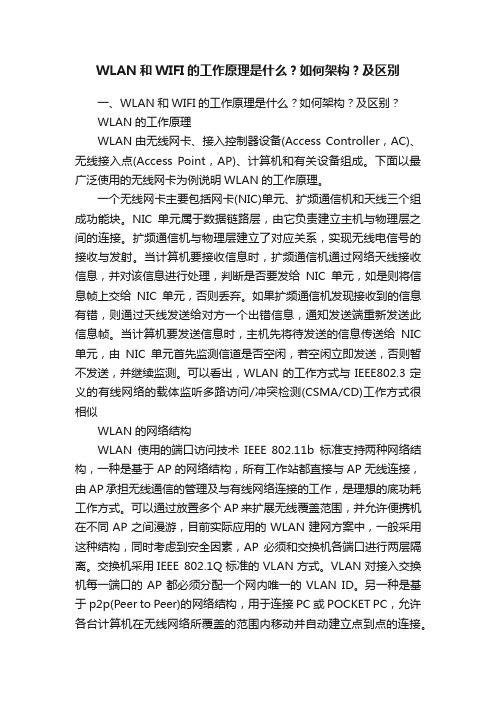 WLAN和WIFI的工作原理是什么？如何架构？及区别