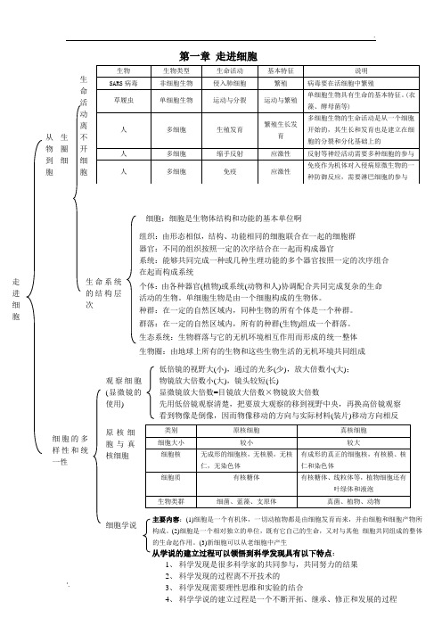 生物必修一思维导图