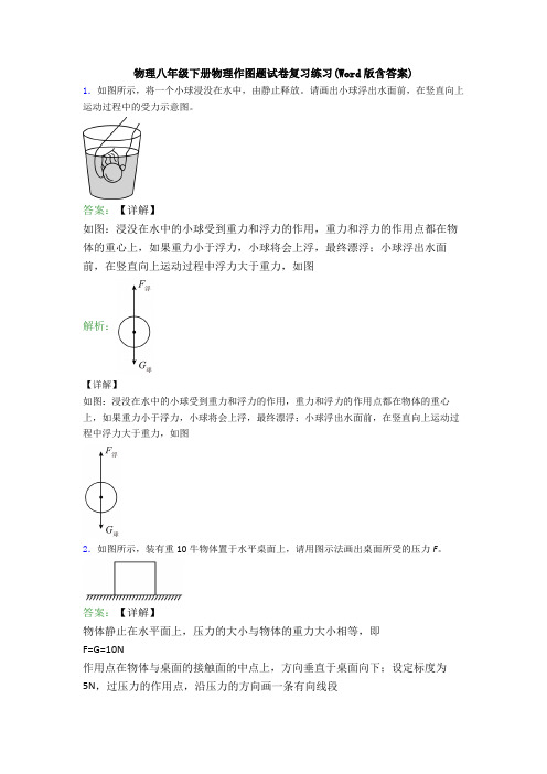 物理八年级下册物理作图题试卷复习练习(Word版含答案)