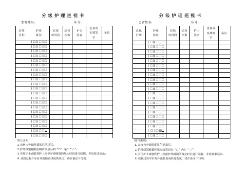 分级护理巡视卡