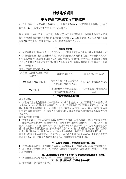 申办建筑工程施工许可证流程