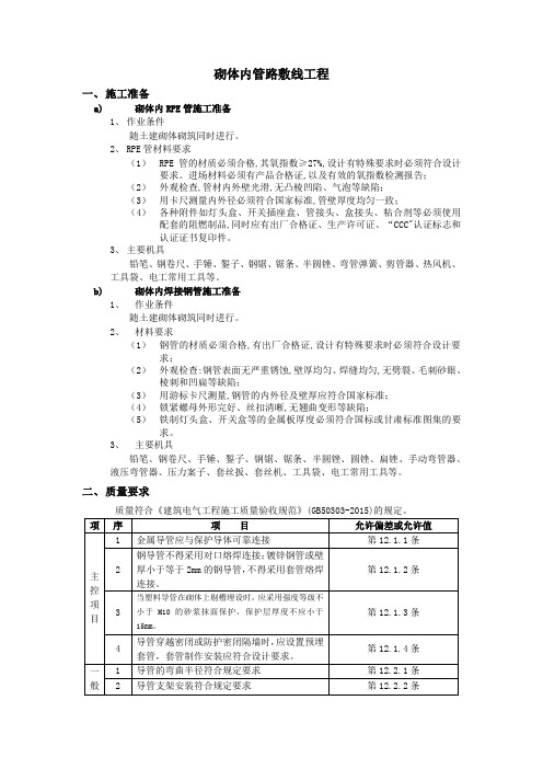 暗配导管施工(二次配管)