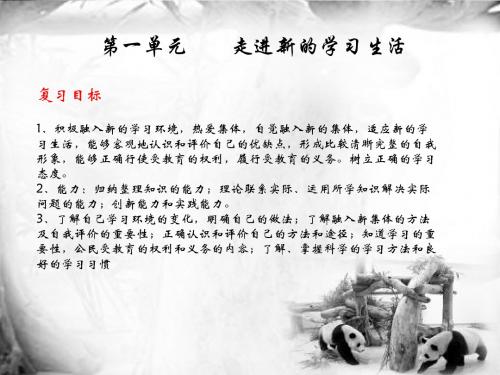 鲁人版《道德与法治》七年级上册复习课件：第一单元 走进新的学习生活(共14张ppt)