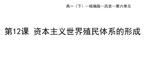 高中历史必修第2册 中外历史纲要下 第六单元 第12课 资本主义世界殖民体系的形成 (2)