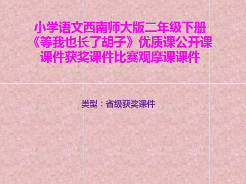 小学语文西南师大版二年级下册《等我也长了胡子》优质课公开课课件获奖课件比赛观摩课课件B042