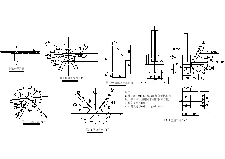 最新钢屋架节点详图（上下弦节点、屋脊节点）