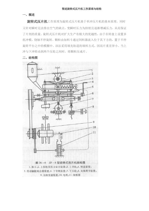 简述旋转式压片机工作原理与结构