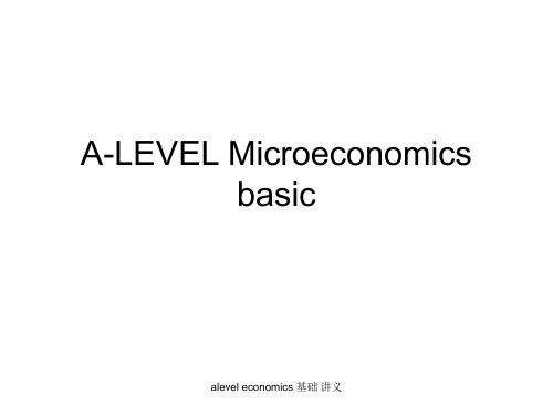 alevel economics 基础 讲义