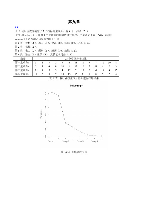 统计建模与R软件(薛毅)第九章答案