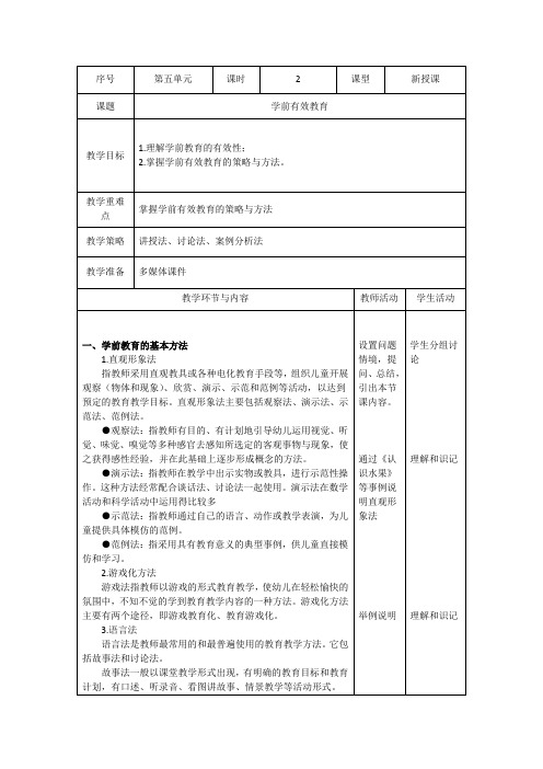 学前教育学：学前有效教育