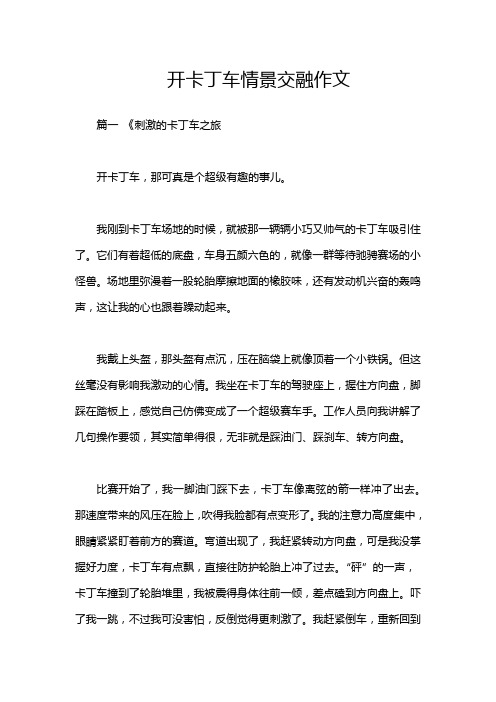 开卡丁车情景交融作文