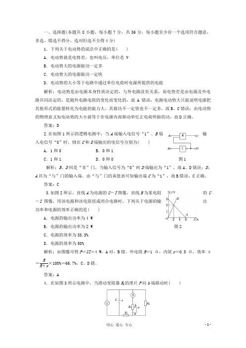 【三维设计】高中物理 教师用书 第1部分 第4章 章末小结 阶段质量检测 鲁科版选修31