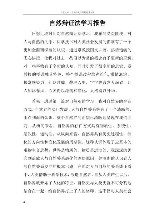 自然辩证法学习报告doc