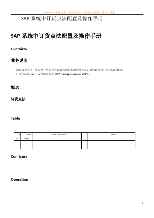 SAP_PP-SAP系统中订货点法配置及操作手册-V1.0-trigger_lau