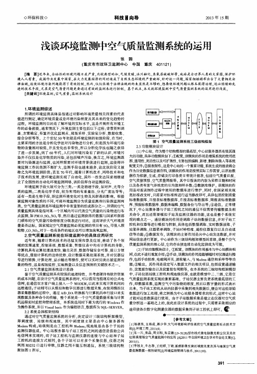 浅谈环境监测中空气质量监测系统的运用