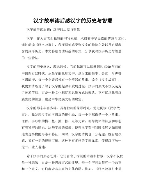 汉字故事读后感汉字的历史与智慧