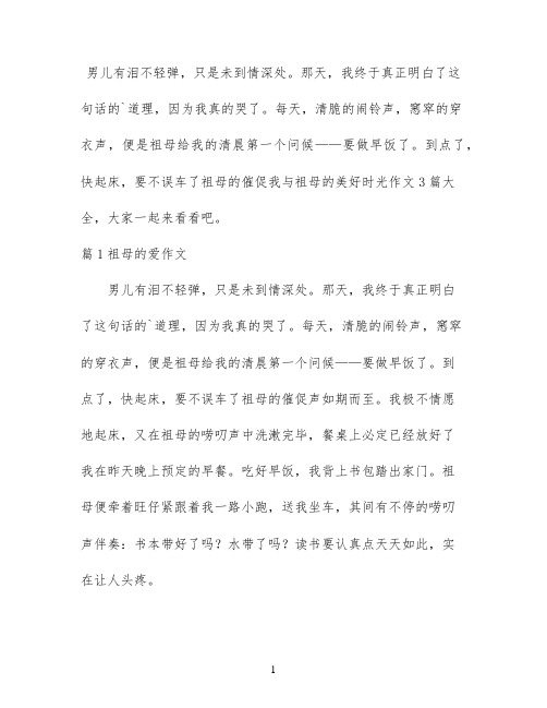 我与祖母的美好时光作文3篇大全