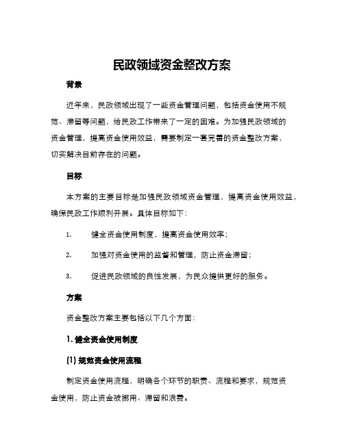 民政领域资金整改方案