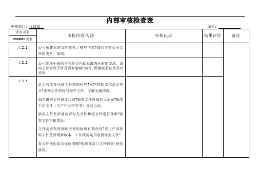 ISO内部审核检查表.doc