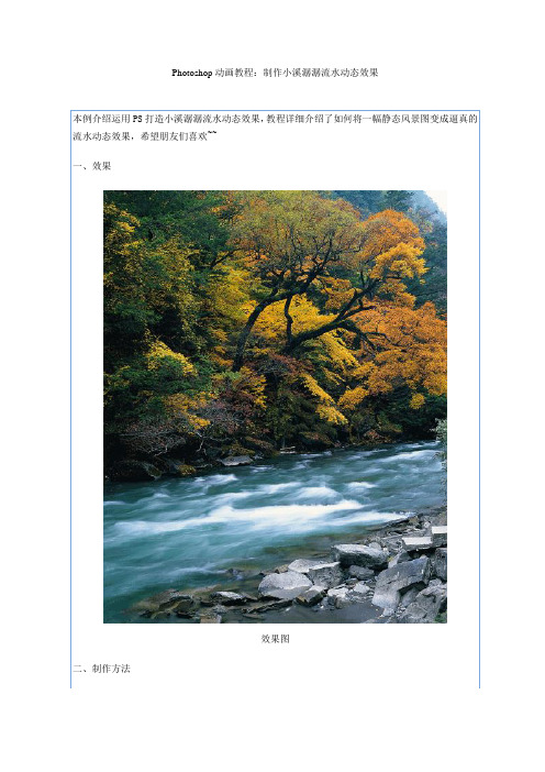 Photoshop动画教程:制作小溪潺潺流水动态效果