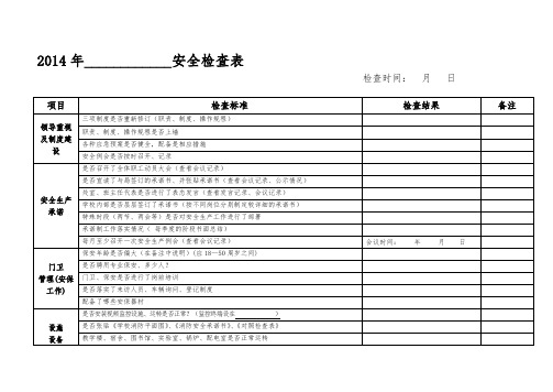 2014年新安全检查表