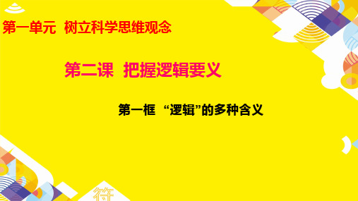 2-1+逻辑的多种含义+课件-高中政治统编版选择性必修三逻辑与思维