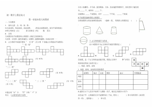 青岛版七年级数学上册知识点归纳及提纲名师制作优质教学资料