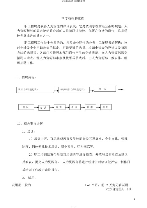 (完整版)教师招聘流程