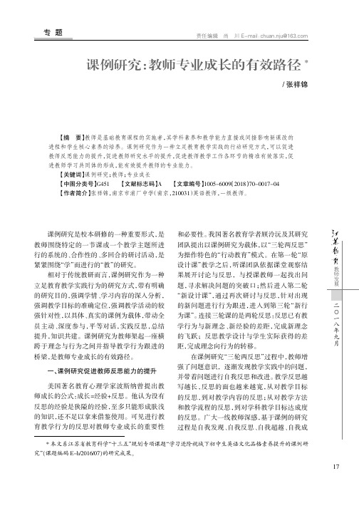 课例研究：教师专业成长的有效路径